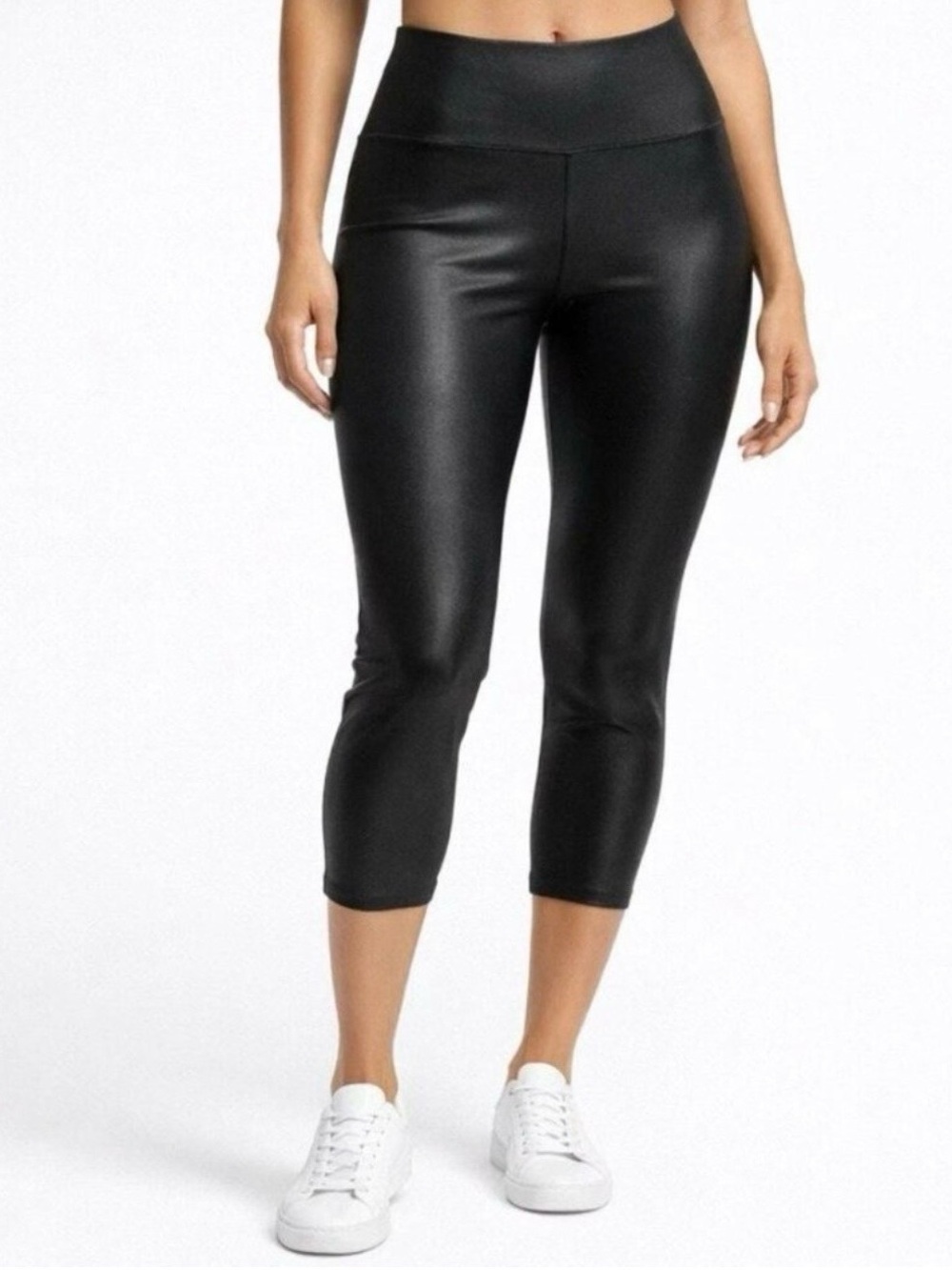 SPANX Black High-Waist Faux Leather Leggings